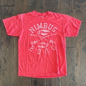Red Harry Potter Nimbus 2000 Graphic T-Shirt Medium